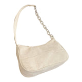 Maxbell Women Dumpling Bun Schoolbag Shopping Bag Wallet Flannel Shoulder Bag White