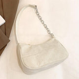 Maxbell Women Dumpling Bun Schoolbag Shopping Bag Wallet Flannel Shoulder Bag White
