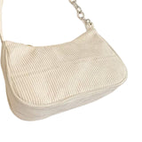 Maxbell Women Dumpling Bun Schoolbag Shopping Bag Wallet Flannel Shoulder Bag White