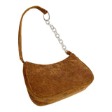 Maxbell Women Dumpling Bun Schoolbag Shopping Bag Wallet Flannel Shoulder Bag Brown