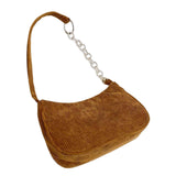 Maxbell Women Dumpling Bun Schoolbag Shopping Bag Wallet Flannel Shoulder Bag Brown