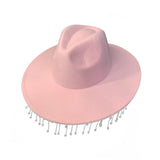 Maxbell Cowboy Hat Cowgirl Jazz Caps Sunhat with Tassel for Outdoor Party Props pink