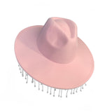 Maxbell Cowboy Hat Cowgirl Jazz Caps Sunhat with Tassel for Outdoor Party Props pink