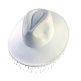 Maxbell Cowboy Hat Cowgirl Jazz Caps Sunhat with Tassel for Outdoor Party Props white