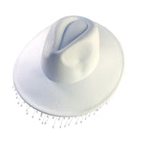 Maxbell Cowboy Hat Cowgirl Jazz Caps Sunhat with Tassel for Outdoor Party Props white