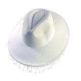 Maxbell Cowboy Hat Cowgirl Jazz Caps Sunhat with Tassel for Outdoor Party Props white