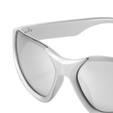 Maxbell Fashion Sunglasses, Ultralight Frame Driving Glasses   Silver Lens Silver