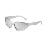 Maxbell Fashion Sunglasses, Ultralight Frame Driving Glasses   Silver Lens Silver