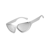 Maxbell Fashion Sunglasses, Ultralight Frame Driving Glasses   Silver Lens Silver
