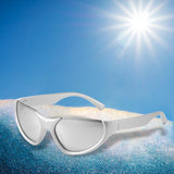 Maxbell Fashion Sunglasses, Ultralight Frame Driving Glasses   Silver Lens Silver