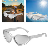 Maxbell Fashion Sunglasses, Ultralight Frame Driving Glasses   Silver Lens Silver