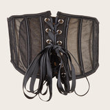 Maxbell Elastic Waist Belt Girdle Cincher Waspie Underbust Corset Lace Tied Women M 65CM 65-75CM