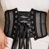 Maxbell Elastic Waist Belt Girdle Cincher Waspie Underbust Corset Lace Tied Women M 65CM 65-75CM