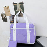 Maxbell Girls Shoulder Bag Travel Bag for Work,Gym, Sports with Heart Shape Pocket Dark Purple