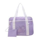 Maxbell Girls Shoulder Bag Travel Bag for Work,Gym, Sports with Heart Shape Pocket Dark Purple