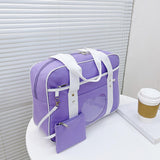 Maxbell Girls Shoulder Bag Travel Bag for Work,Gym, Sports with Heart Shape Pocket Dark Purple