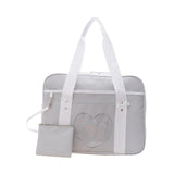 Maxbell Girls Shoulder Bag Travel Bag for Work,Gym, Sports with Heart Shape Pocket Grey
