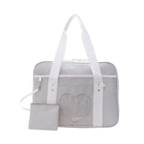 Maxbell Girls Shoulder Bag Travel Bag for Work,Gym, Sports with Heart Shape Pocket Grey