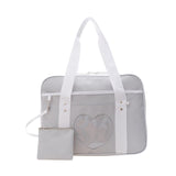 Maxbell Girls Shoulder Bag Travel Bag for Work,Gym, Sports with Heart Shape Pocket Grey
