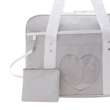 Maxbell Girls Shoulder Bag Travel Bag for Work,Gym, Sports with Heart Shape Pocket Grey