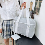 Maxbell Girls Shoulder Bag Travel Bag for Work,Gym, Sports with Heart Shape Pocket Grey
