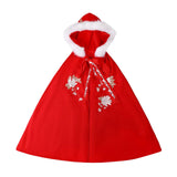 Maxbell Women Cape Chinese Style Hanfu Cloak Poncho Floral Embroidery Jacket Red