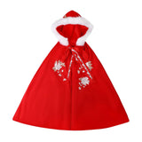 Maxbell Women Cape Chinese Style Hanfu Cloak Poncho Floral Embroidery Jacket Red