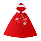 Maxbell Women Cape Chinese Style Hanfu Cloak Poncho Floral Embroidery Jacket Red