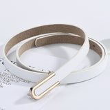 Maxbell Women Leather Belt Skinny Waist Belt Clothing Jeans Pants Costume Casual White