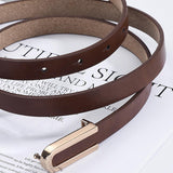 Maxbell Women Leather Belt Skinny Waist Belt Clothing Jeans Pants Costume Casual Coffee