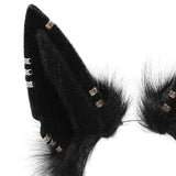 Maxbell Cute Jackal Ear Headband Handmade for Photo Props Halloween Stage Shows Black
