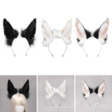 Maxbell Cute Jackal Ear Headband Handmade for Photo Props Halloween Stage Shows Black