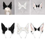 Maxbell Cute Jackal Ear Headband Handmade for Photo Props Halloween Stage Shows Black