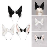 Maxbell Cute Jackal Ear Headband Handmade for Photo Props Halloween Stage Shows Black