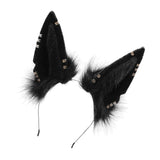 Maxbell Cute Jackal Ear Headband Handmade for Photo Props Halloween Stage Shows Black
