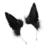 Maxbell Cute Jackal Ear Headband Handmade for Photo Props Halloween Stage Shows Black