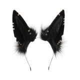 Maxbell Cute Jackal Ear Headband Handmade for Photo Props Halloween Stage Shows Black