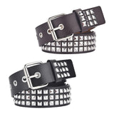 Maxbell Fashion PU Leather Studded Belt Waist Cinch Belt Adjustable Rivet Waist Belt Black