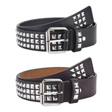 Maxbell Fashion PU Leather Studded Belt Waist Cinch Belt Adjustable Rivet Waist Belt Black