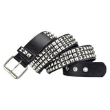 Maxbell Fashion PU Leather Studded Belt Waist Cinch Belt Adjustable Rivet Waist Belt Black