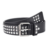 Maxbell Fashion PU Leather Studded Belt Waist Cinch Belt Adjustable Rivet Waist Belt Black