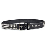 Maxbell Fashion PU Leather Studded Belt Waist Cinch Belt Adjustable Rivet Waist Belt Black