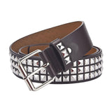 Maxbell Fashion PU Leather Studded Belt Waist Cinch Belt Adjustable Rivet Waist Belt Coffee