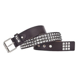 Maxbell Fashion PU Leather Studded Belt Waist Cinch Belt Adjustable Rivet Waist Belt Coffee