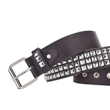 Maxbell Fashion PU Leather Studded Belt Waist Cinch Belt Adjustable Rivet Waist Belt Coffee