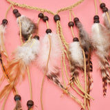 Maxbell Bohemian Indian Feather Headband Hippie Tassel for Festival Prom Women