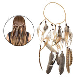 Maxbell Bohemian Indian Feather Headband Hippie Tassel for Festival Prom Women