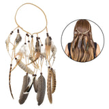 Maxbell Bohemian Indian Feather Headband Hippie Tassel for Festival Prom Women