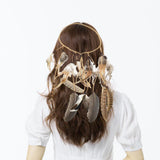 Maxbell Bohemian Indian Feather Headband Hippie Tassel for Festival Prom Women