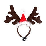 Maxbell Hair Hoop Comfortable Reindeer Antler Headband for Unisex Pets Birthday Red Hat